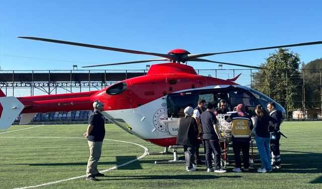 Ordu'da ambulans helikopter solunum sıkıntısı yaşayan bebek için havalandı