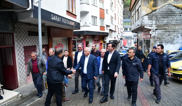 Trabzon Valisi Yıldırım, Şalpazarı ilçesinde incelemede bulundu