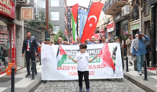 Trabzon'da Filistin'e ve Küresel Sumud Filosu'na destek yürüyüşü düzenlendi