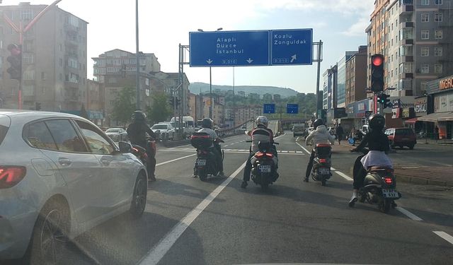 KARADENİZ EREĞLİ'DE MOTOSİKLET YOĞUNLUĞU