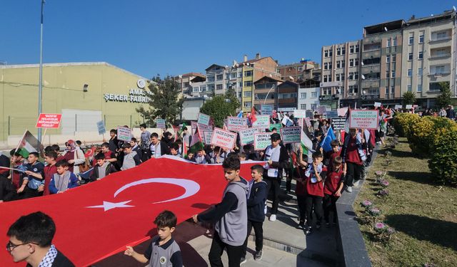 Amasya'da Gazze'ye destek yürüyüşü düzenlendi