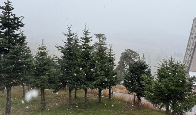 Bolu'nun yüksek kesimlerine kar yağdı