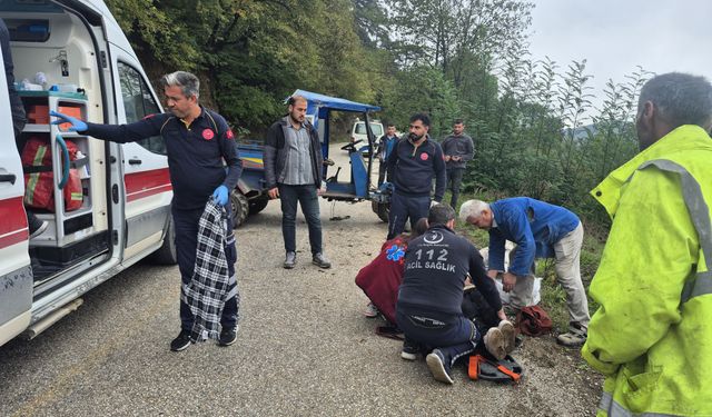 TARIM ARACI DEVRİLDİ, YARALILAR VAR