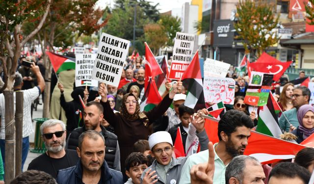 Düzce'de Küresel Sumud Filosu'na destek yürüyüş düzenlendi