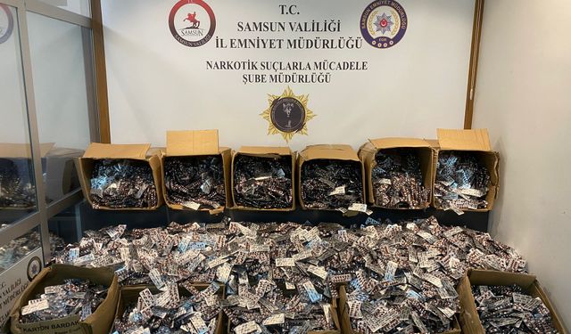 Samsun'da 215 bin uyuşturucu hap ele geçirildi