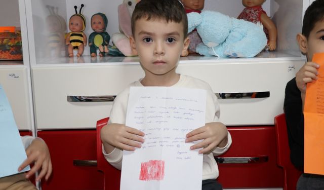 Amasya'da anaokulu öğrencilerinden Mehmetçik ve polise anlamlı mektuplar