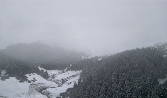 Giresun'da Kümbet Yaylası'na kar yağdı