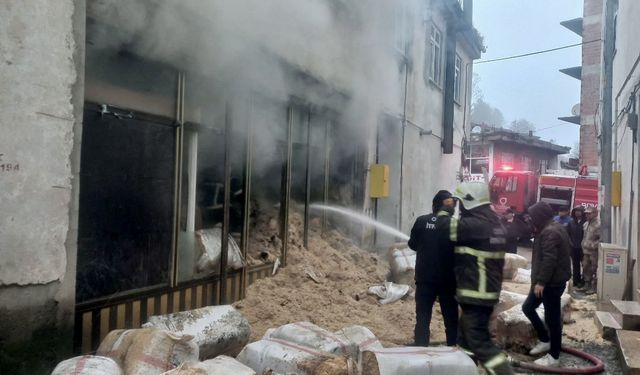 Gölköy'de depoda çıkan yangın söndürüldü