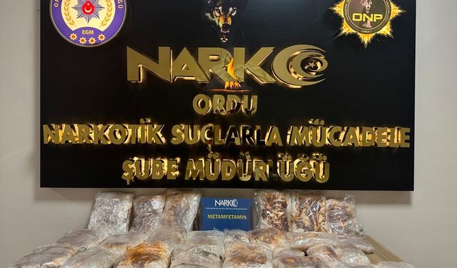 Ordu'da otomobilin kapılarına gizlenmiş 25 kilo 200 gram sentetik uyuşturucu ele geçirildi