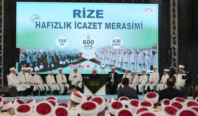 Rize'de 600 hafız için icazet töreni düzenlendi