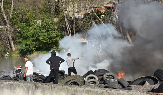 Trabzon'da çıkan yangın söndürüldü