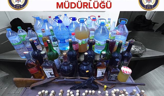 Çorum'da sahte içki ürettikleri iddiasıyla 3 kişi yakalandı