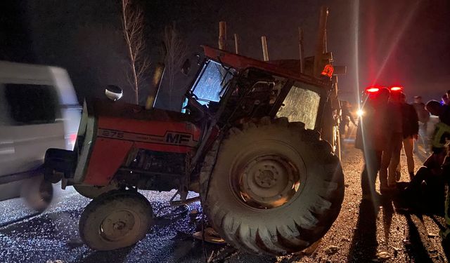 TRAKTÖR KAZASI, YARALILAR VAR