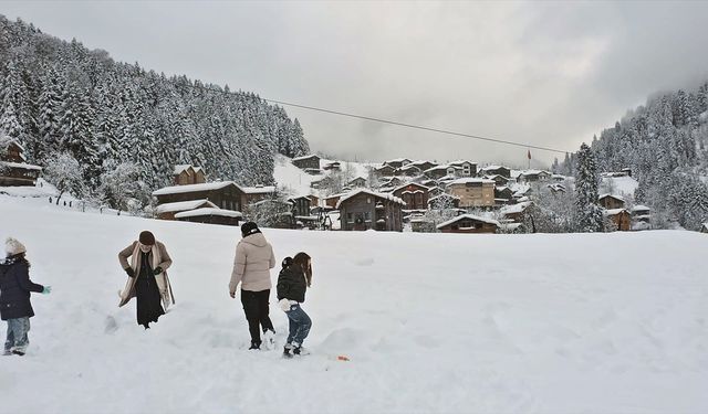 Rize'de Ayder Yaylası'nda yılbaşı yoğunluğu yaşanıyor