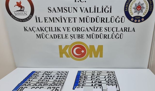 Samsun'da 15 sahte plaka ele geçirildi