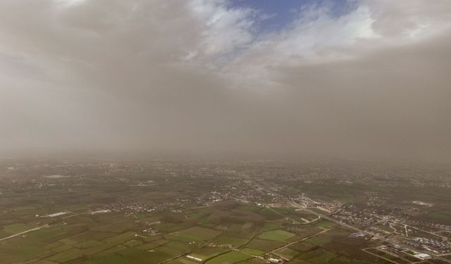 Düzce'de toz taşınımı havadan görüntülendi