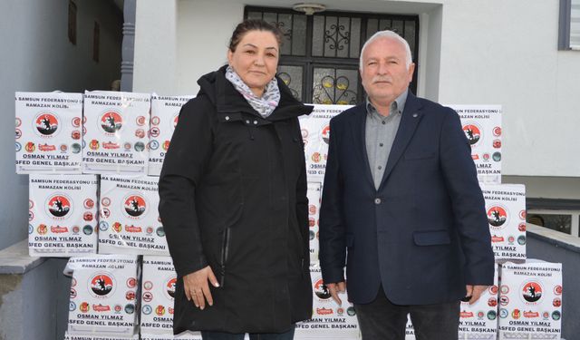 Havza'da ASFED 200 adet ramazan kolisi dağıttı