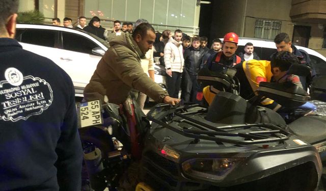 Samsun'da çarpışan motosiklet ile ATV'deki 4 kişi yaralandı