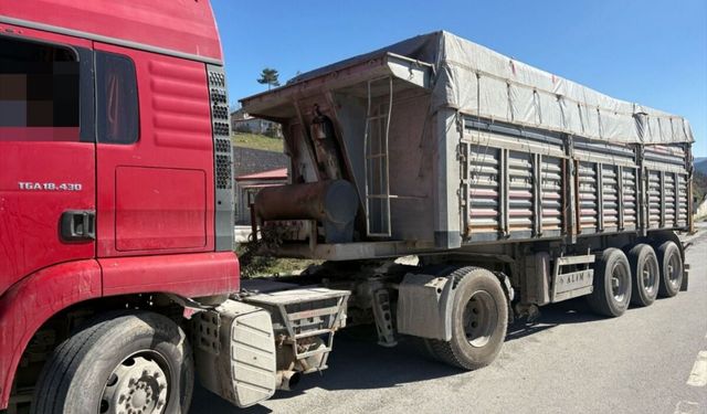 Samsun'da kantara girmeyen çekiciye 48 bin 70 lira ceza verildi