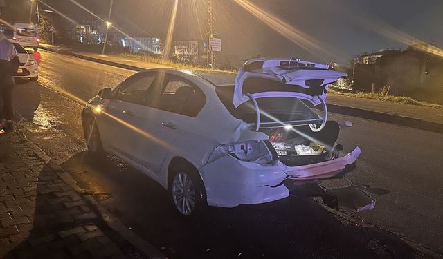 Samsun'da park edilen otomobilin hareket ederek elektrik direğine çarpması sonucu 2 kişi yaralandı