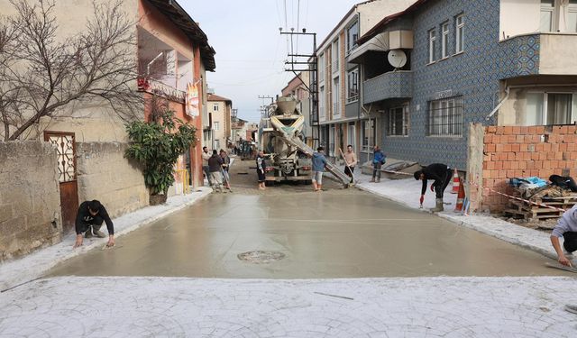 Vezirköprü'de baskı beton çalışması başladı