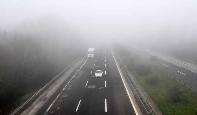 Anadolu Otoyolu'nun Düzce kesiminde sis etkili oldu