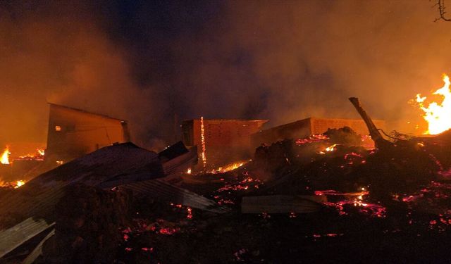 YANGININ AĞIR BİLANÇOSU; 5 EV, 8 SAMANLIK YANDI