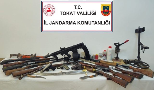 Tokat'ta tarihi eser ve silah kaçakçılığı operasyonunda 6 zanlı yakalandı