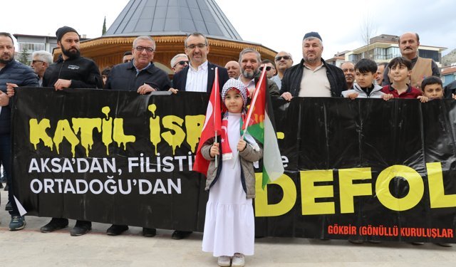 Amasya'da, Mescid-i Aksa'nın kapalı tutulması ve İsrail'in çıkardığı idam yasası protesto edildi