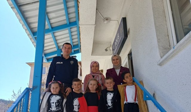Anaokulu öğrencilerinden Küre İlçe Emniyet Amirliğine ziyaret
