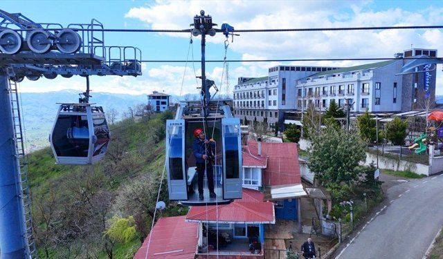 Ordu'da teleferik hattında kurtarma tatbikatı yapıldı