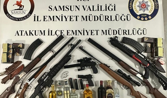 Samsun'da ruhsatsız silah ve mühimmat ele geçirildi