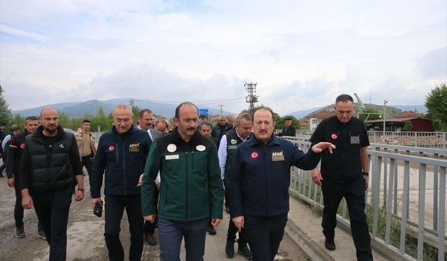 AFAD Başkanı Pehlivan, Tokat'ta Yeşilırmak Nehri kenarında incelemede bulundu