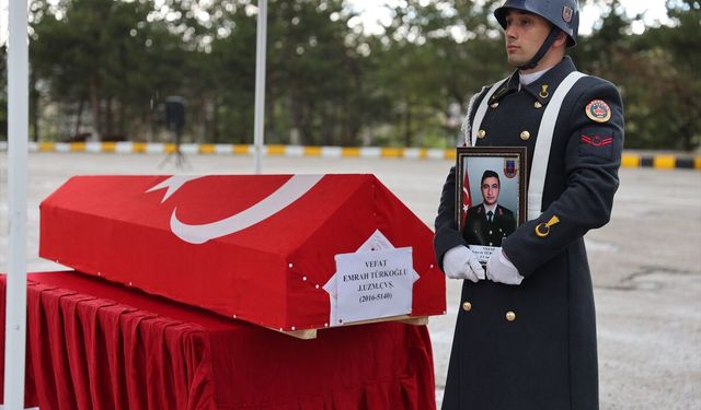 Bayburt'ta kalp krizi sonucu vefat eden asker için tören düzenlendi