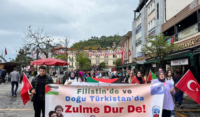 Giresun'da mazlum coğrafyalar yürüyüşü düzenlendi