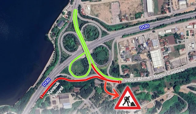 Kocaeli'de Başiskele istikametinde yol çalışması