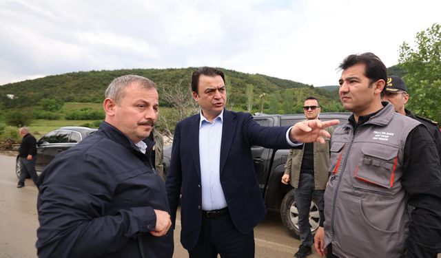 Tokat Valisi Köklü, Niksar'da taşkın riski bulunan bölgelerde incelemelerde bulundu