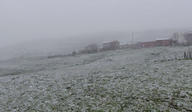 Tokat'ın Başçiftlik ilçesinde kar yağışı etkili oldu