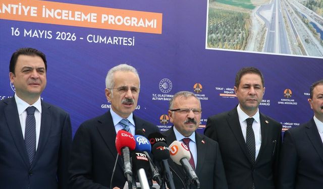 Ulaştırma ve Altyapı Bakanı Uraloğlu, Tokat-Niksar kara yolu şantiyesinde konuştu: