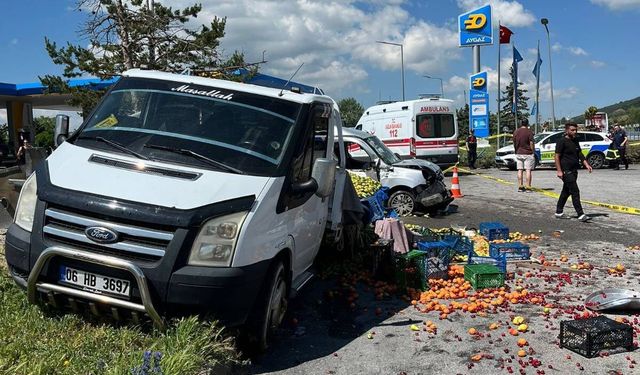 Bolu'da kontrolden çıkan hafif ticari aracın akaryakıt istasyonunda çarptığı kişi öldü