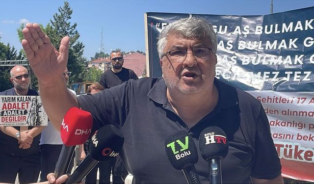 Kartalkaya'daki otel yangınında yakınlarını kaybedenler adliye önünde açıklama yaptı