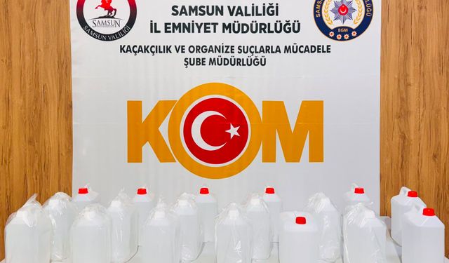 Samsun'da 90 litre etil alkol ele geçirildi
