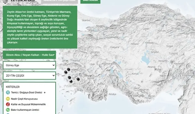 Türkiye'nin 'Zeytin Atlası' erişime açıldı