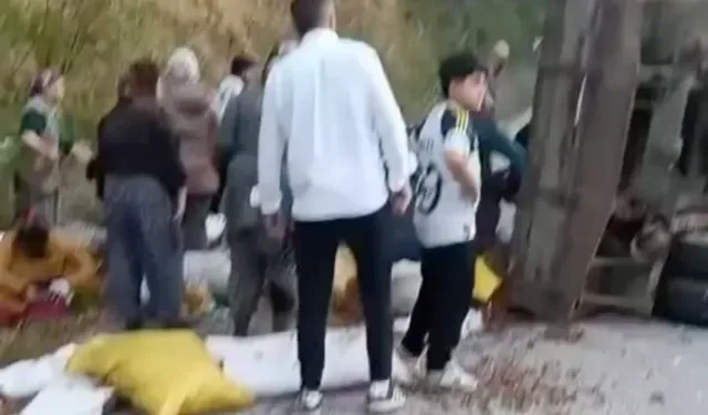 FINDIK İŞÇİLERİNİ TAŞIYAN TRAKTÖR DEVRİLDİ