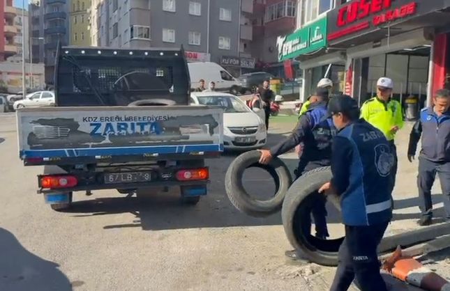 İŞGALDEKİ KALDIRIMLAR TEMİZLENİYOR