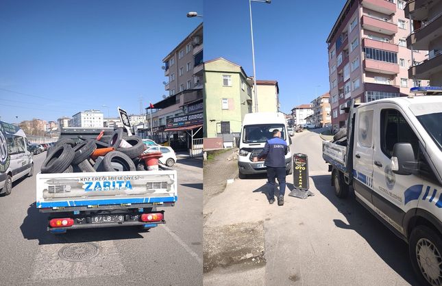 EREĞLİ’DE POLİS DESTEKLİ KALDIRIM TEMİZLİĞİ