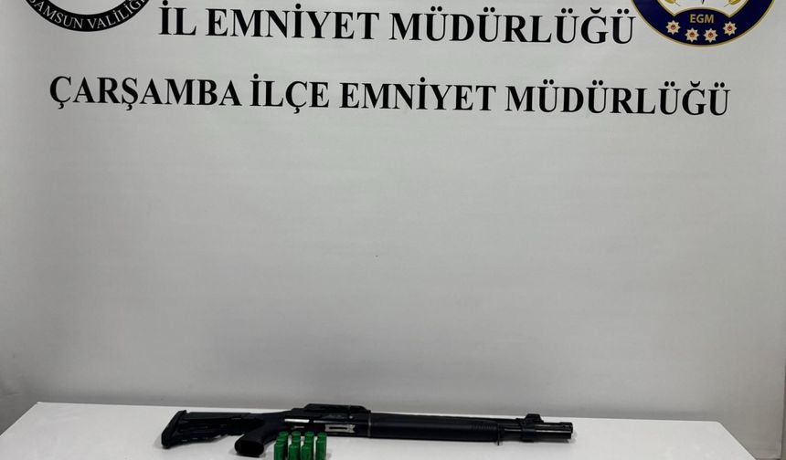 Çarşamba'da silah ve mühimmat ele geçirildi