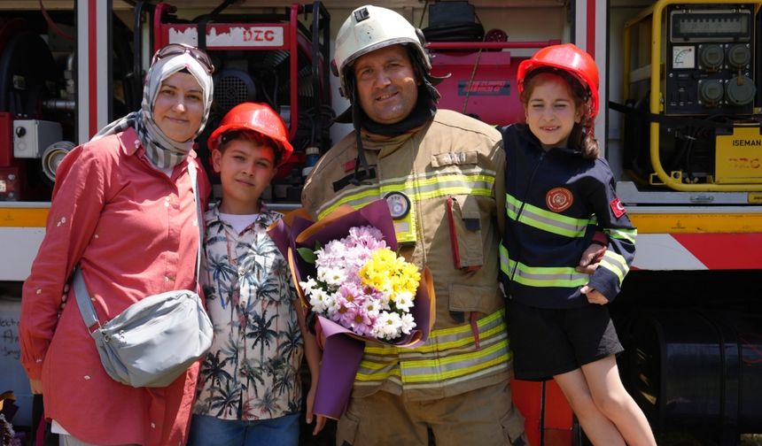 Düzce Belediyesinden itfaiye personeline "Babalar Günü" sürprizi