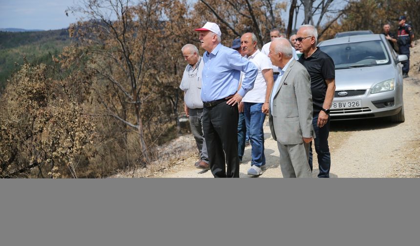 TZOB Başkanı Bayraktar, Karabük'te yangın bölgesinde incelemelerde bulundu: