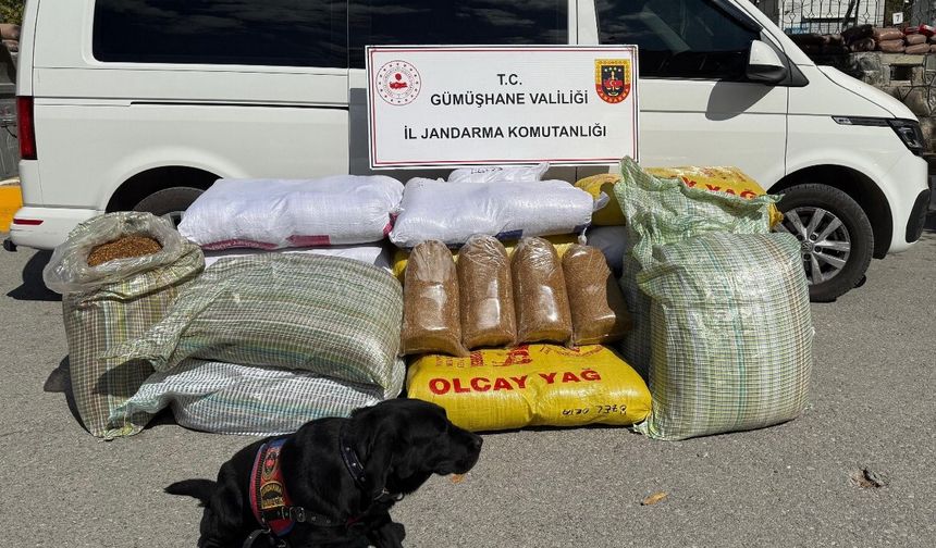 Gümüşhane'de kaçak tütün ele geçirildi